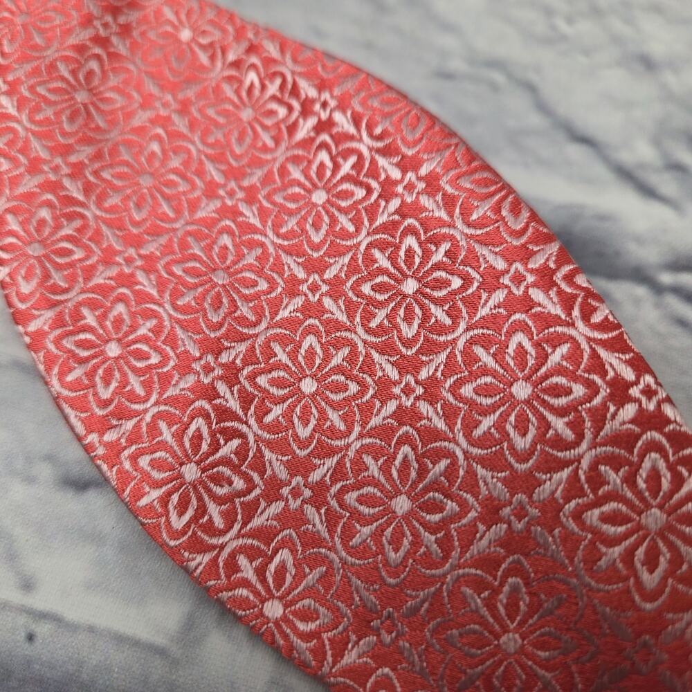 NWT The Tie Bar Opulent Silk Bow Tie Coral Jacquard Formal Wedding - Picture 5 of 10